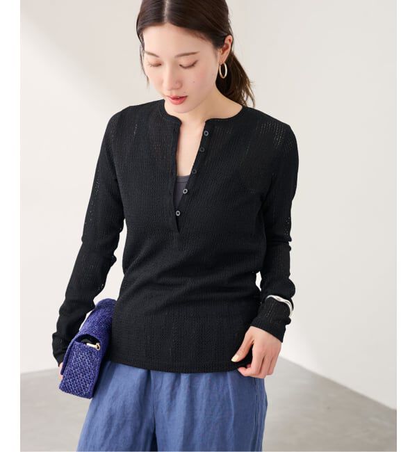 FRAMeWORK「ストレッチレースヘンリーカットソー」|Tシャツ・カットソー|