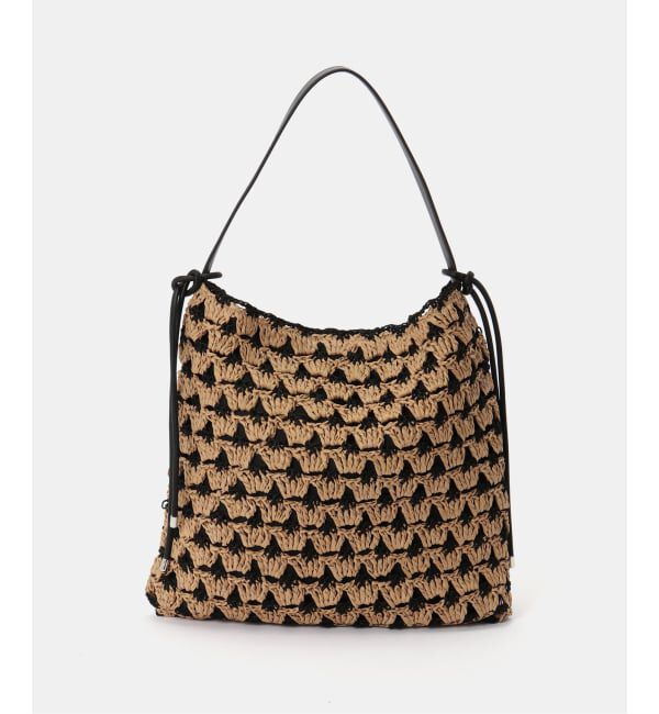  「cache cache/カシュカシュ bicolor paper bag」|トートバッグ|ブラック A