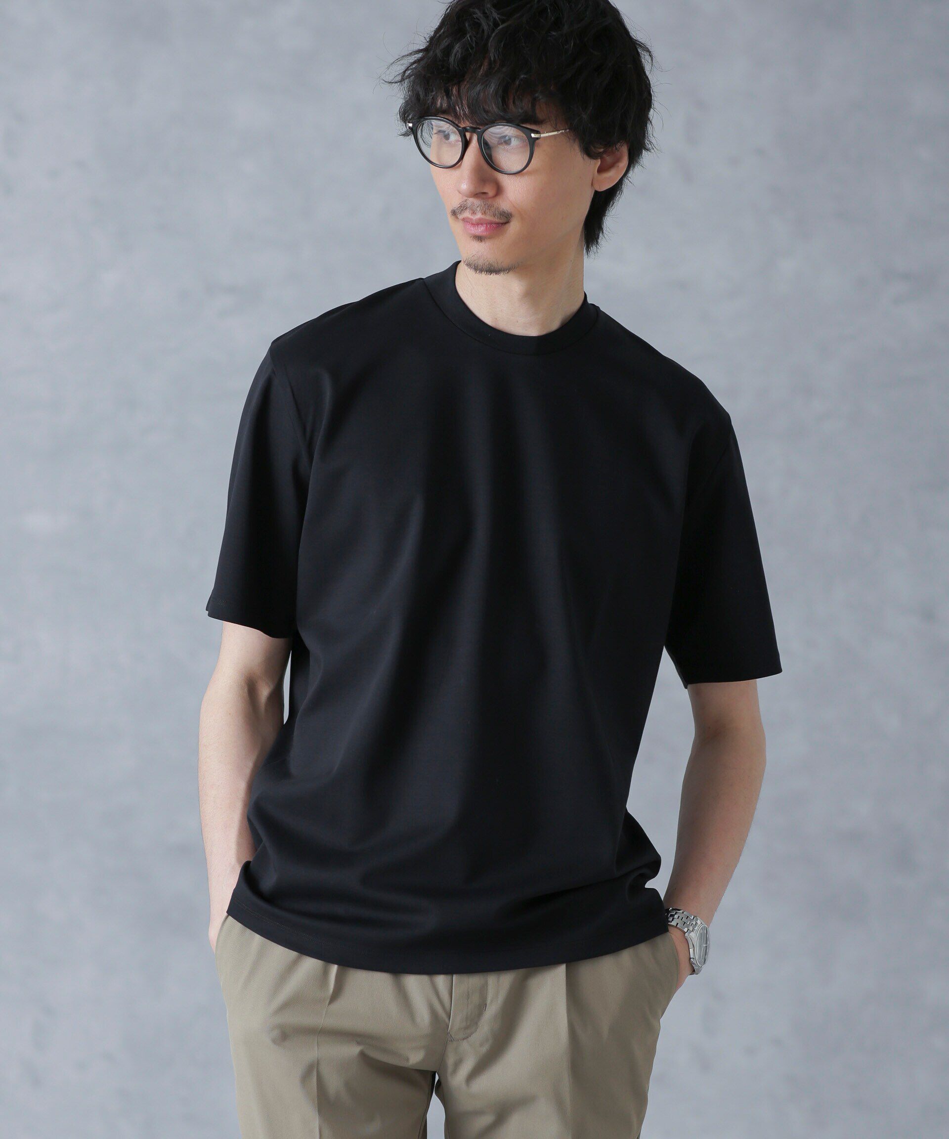nano･universe「ジャケT(R)プレミアム クルーネック 半袖」|Tシャツ・カットソー|