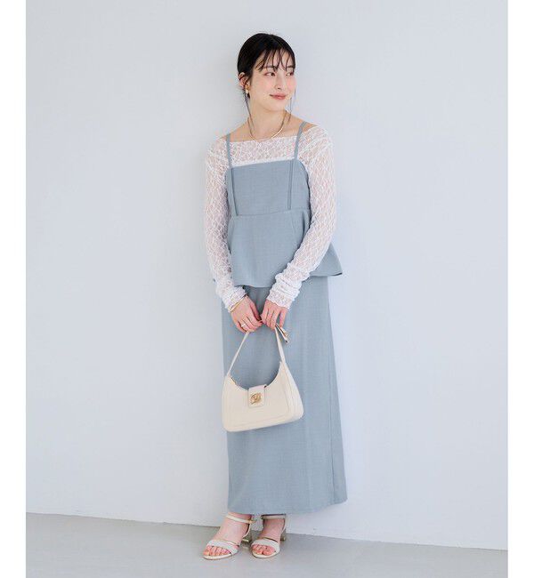 VIS「美easyリネンライクペプラム切替キャミワンピ/ イージーケア・接触冷感・セットアップ対応」|ワンピース|