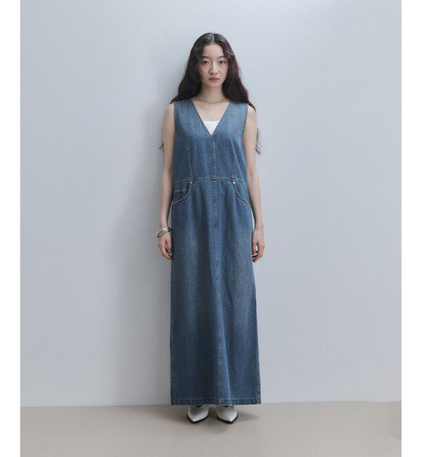 ADAM ET ROPE'「【WEB限定】デニムIラインワンピース」|ワンピース|