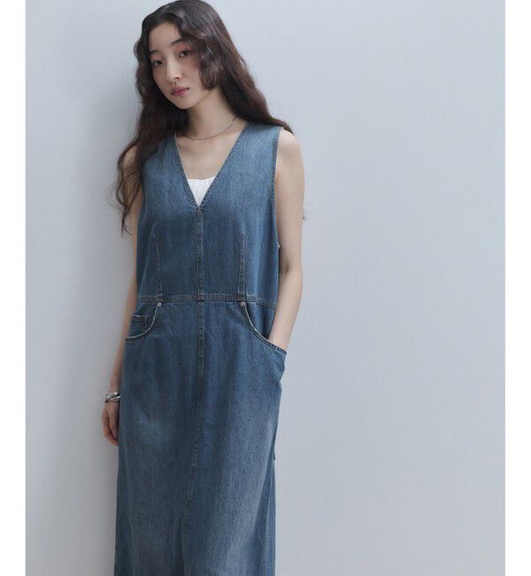 ADAM ET ROPE'「【WEB限定】デニムIラインワンピース」|ワンピース|