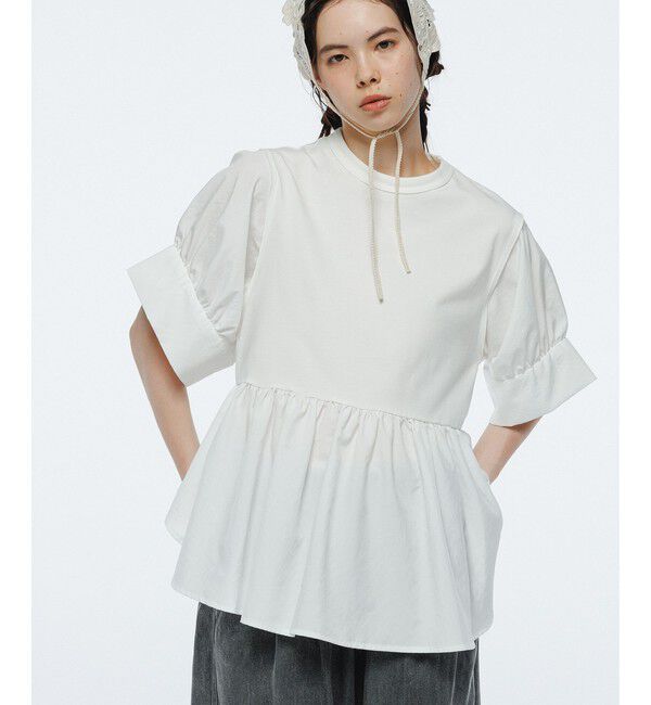ADAM ET ROPE'「【サステナブル】・【定番】バウンスカフスプルオーバー/接触冷感/UVカット」|Tシャツ・カットソー|