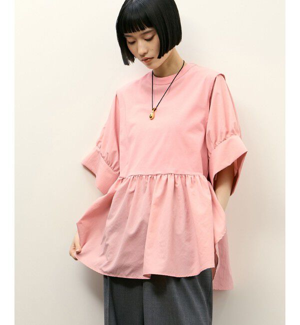 ADAM ET ROPE'「【サステナブル】・【定番】バウンスカフスプルオーバー/接触冷感/UVカット」|Tシャツ・カットソー|