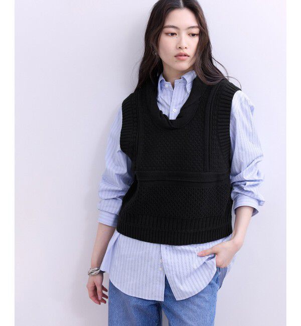 ADAM ET ROPE'「【WEB限定】ミックスパターンニットベスト」|ベスト・ジレ|