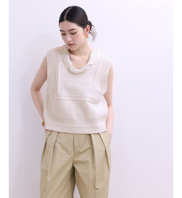 ADAM ET ROPE'「【WEB限定】ミックスパターンニットベスト」|ベスト・ジレ|