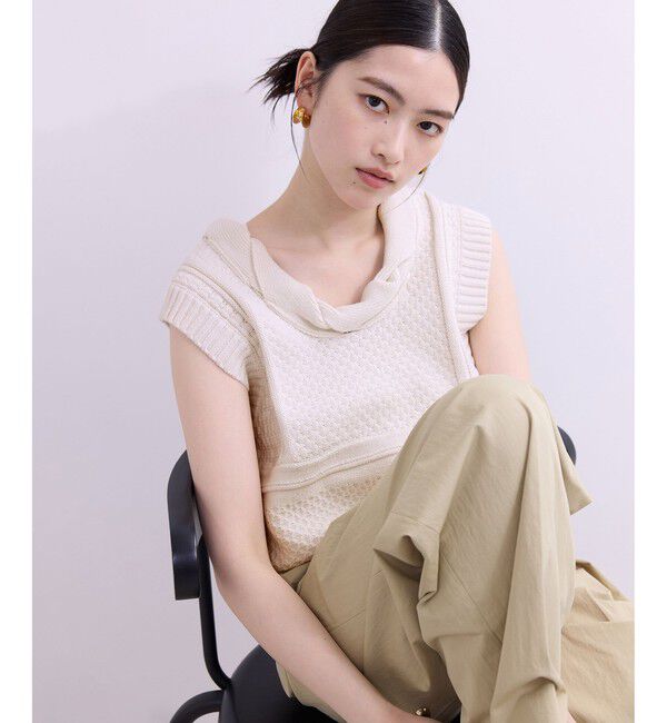 ADAM ET ROPE'「【WEB限定】ミックスパターンニットベスト」|ベスト・ジレ|