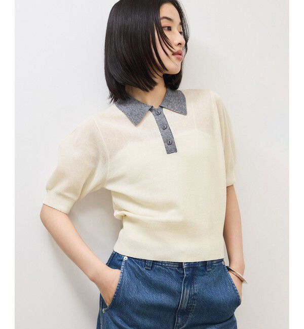 ADAM ET ROPE'「【定番】ラミーニットポロシャツ」|ポロシャツ|