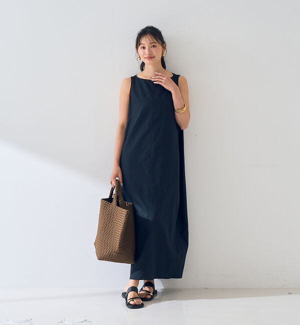Rouge vif「麻混ノースリーブ 後ろタックワンピース」|ワンピース|