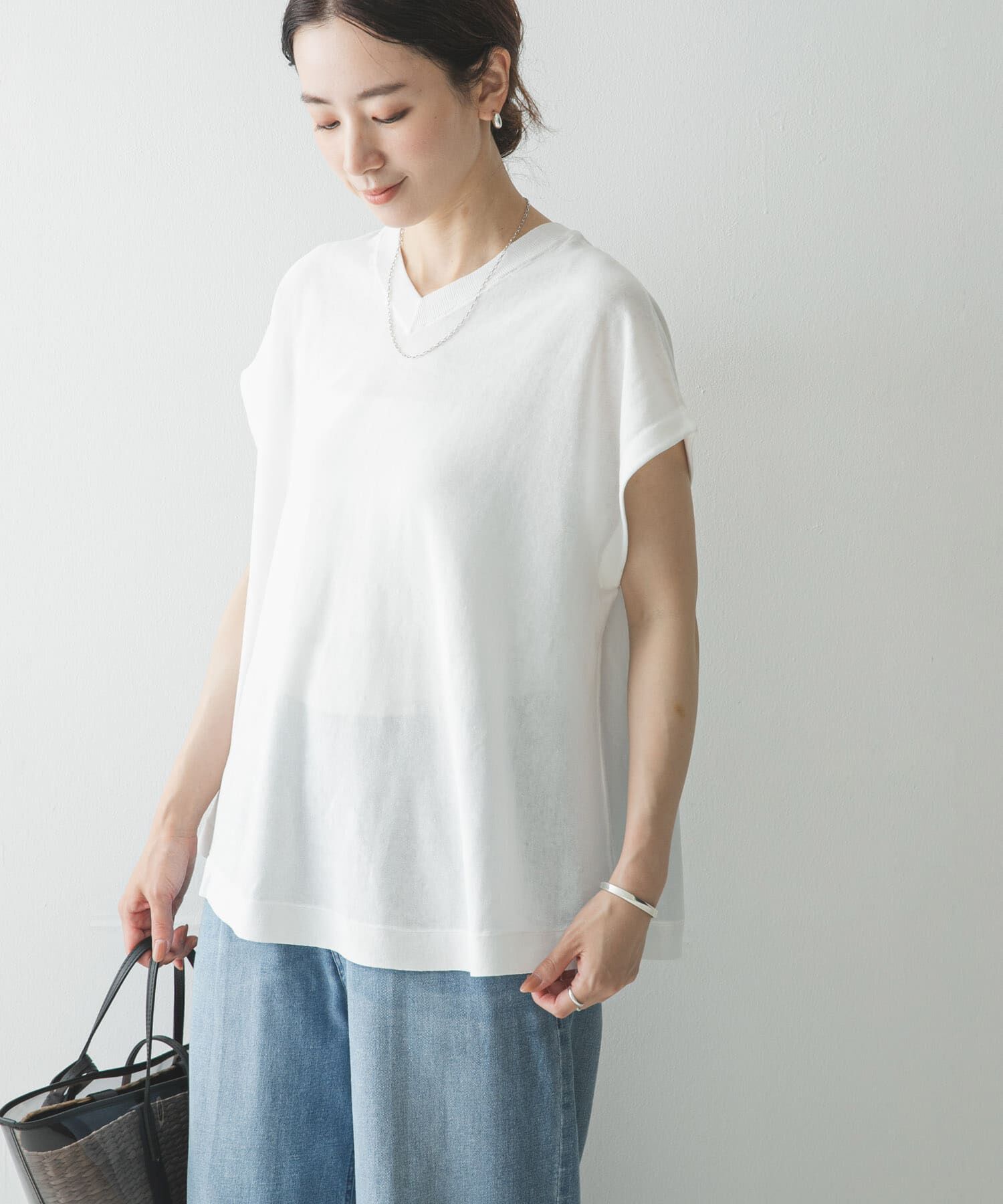 URBAN RESEARCH「『UVカット』2WAYフレンチスリーブニット」|ニット・セーター|