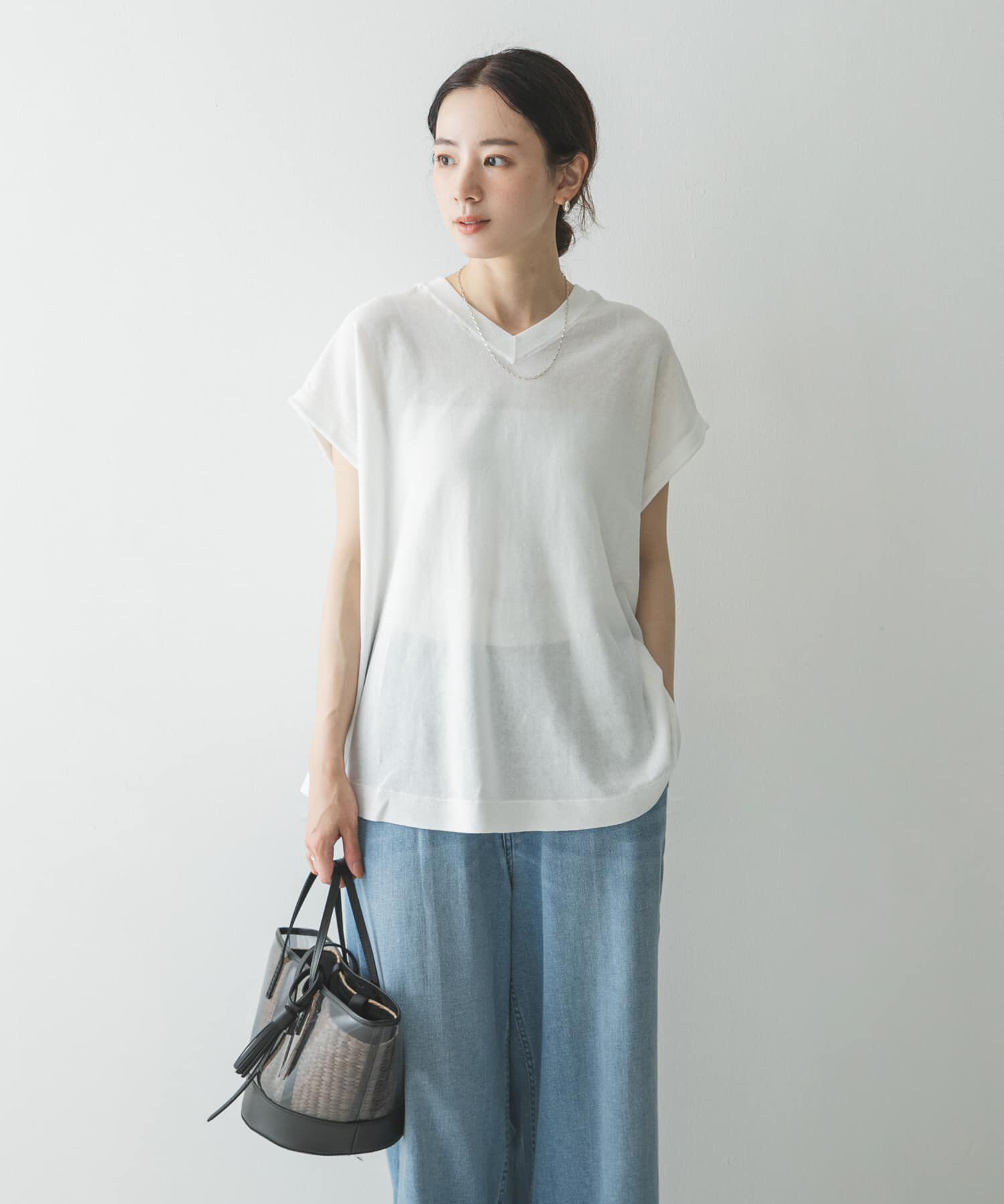 URBAN RESEARCH「『UVカット』2WAYフレンチスリーブニット」|ニット・セーター|