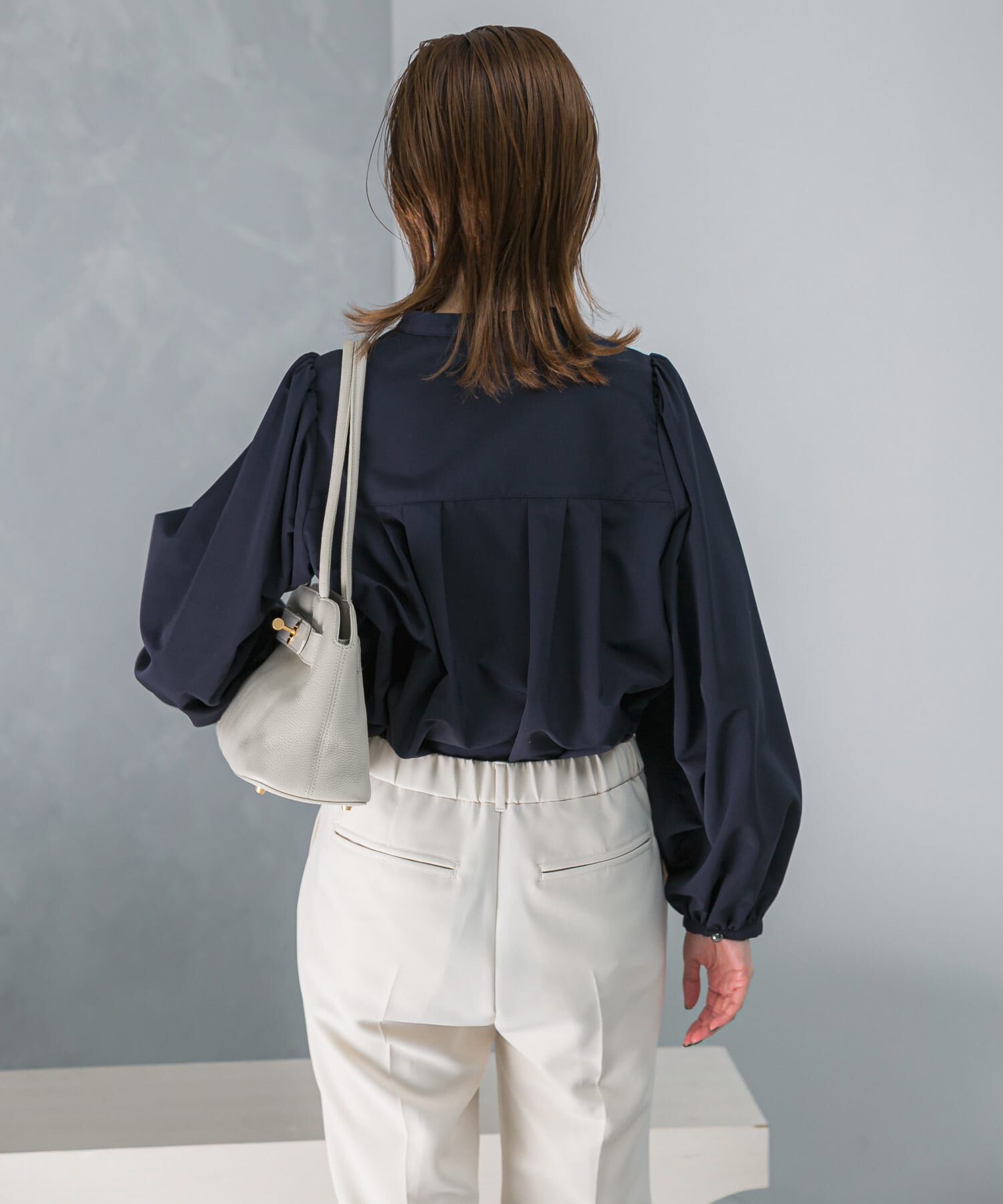 URBAN RESEARCH ROSSO「バンドカラーボリュームシャツブラウス」|シャツ・ブラウス|