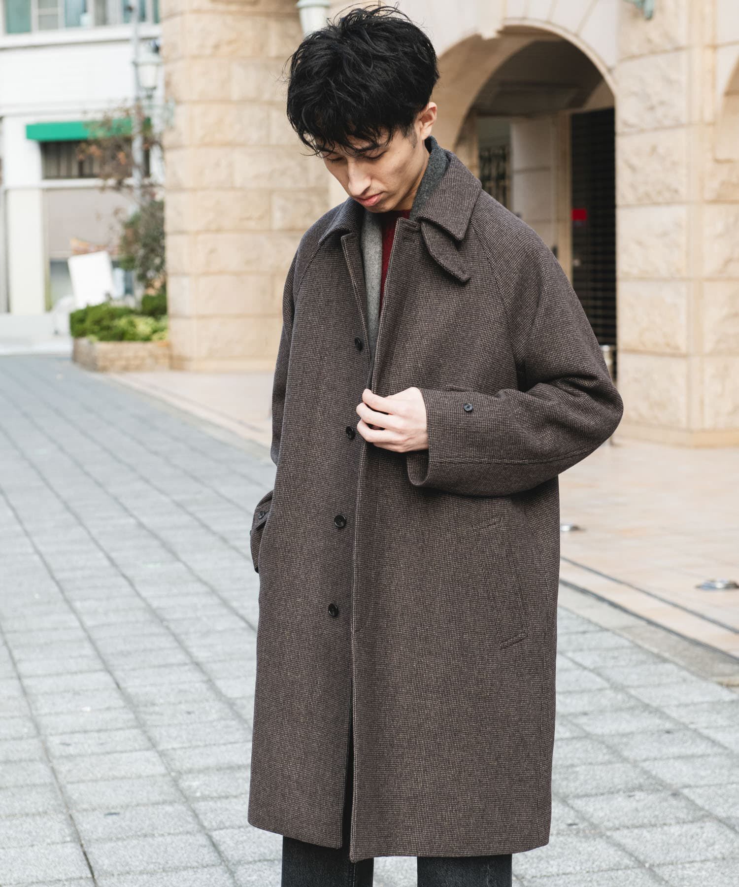 URBAN RESEARCH DOORS「ウールメルトンステンカラーコート」|ステンカラーコート|