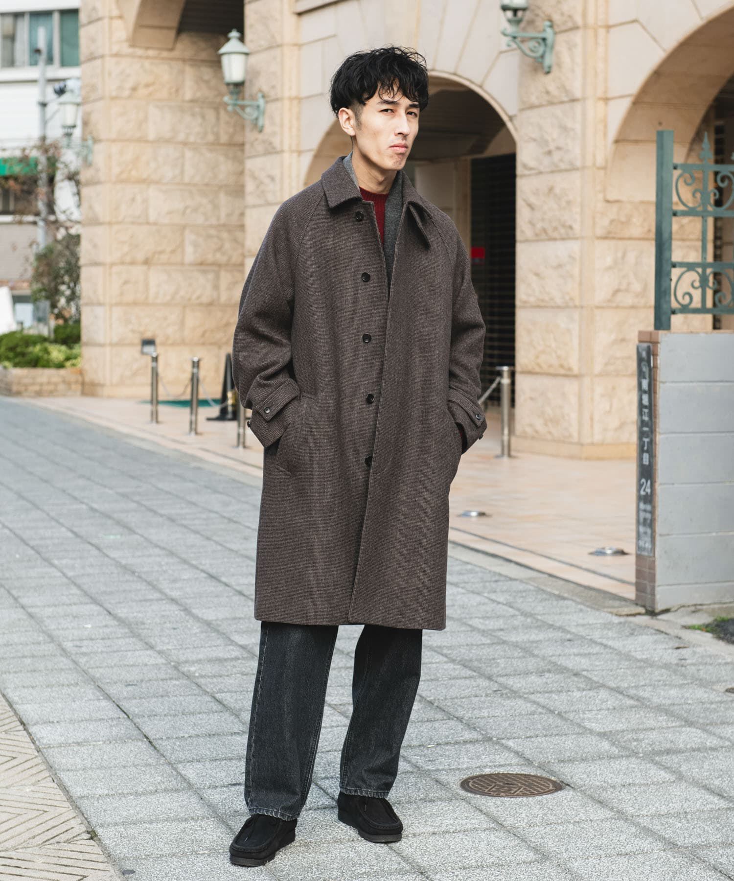 URBAN RESEARCH DOORS「ウールメルトンステンカラーコート」|ステンカラーコート|