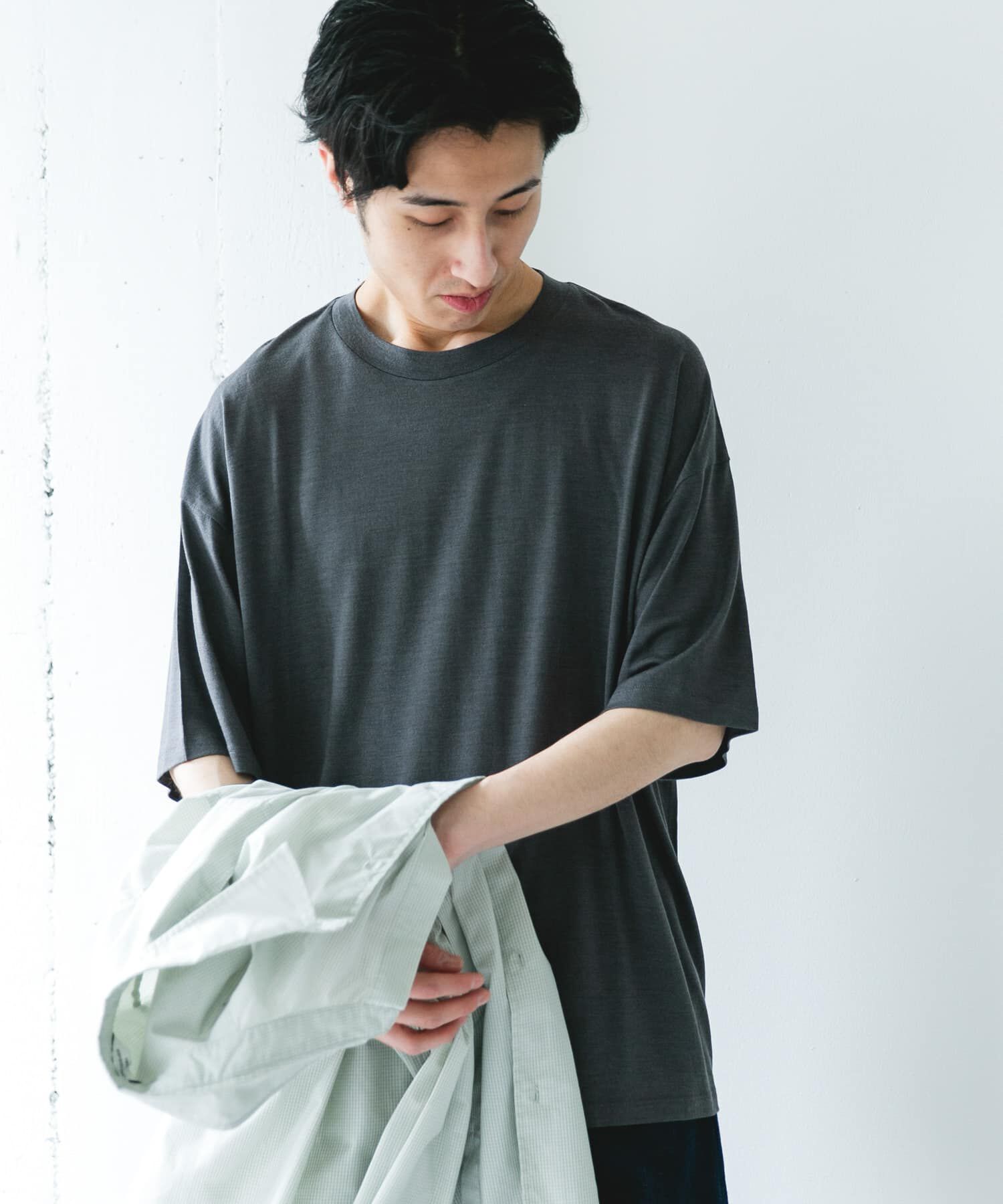 URBAN RESEARCH DOORS「PURE WOOL クルーネックショートスリーブTシャツ」|Tシャツ・カットソー|