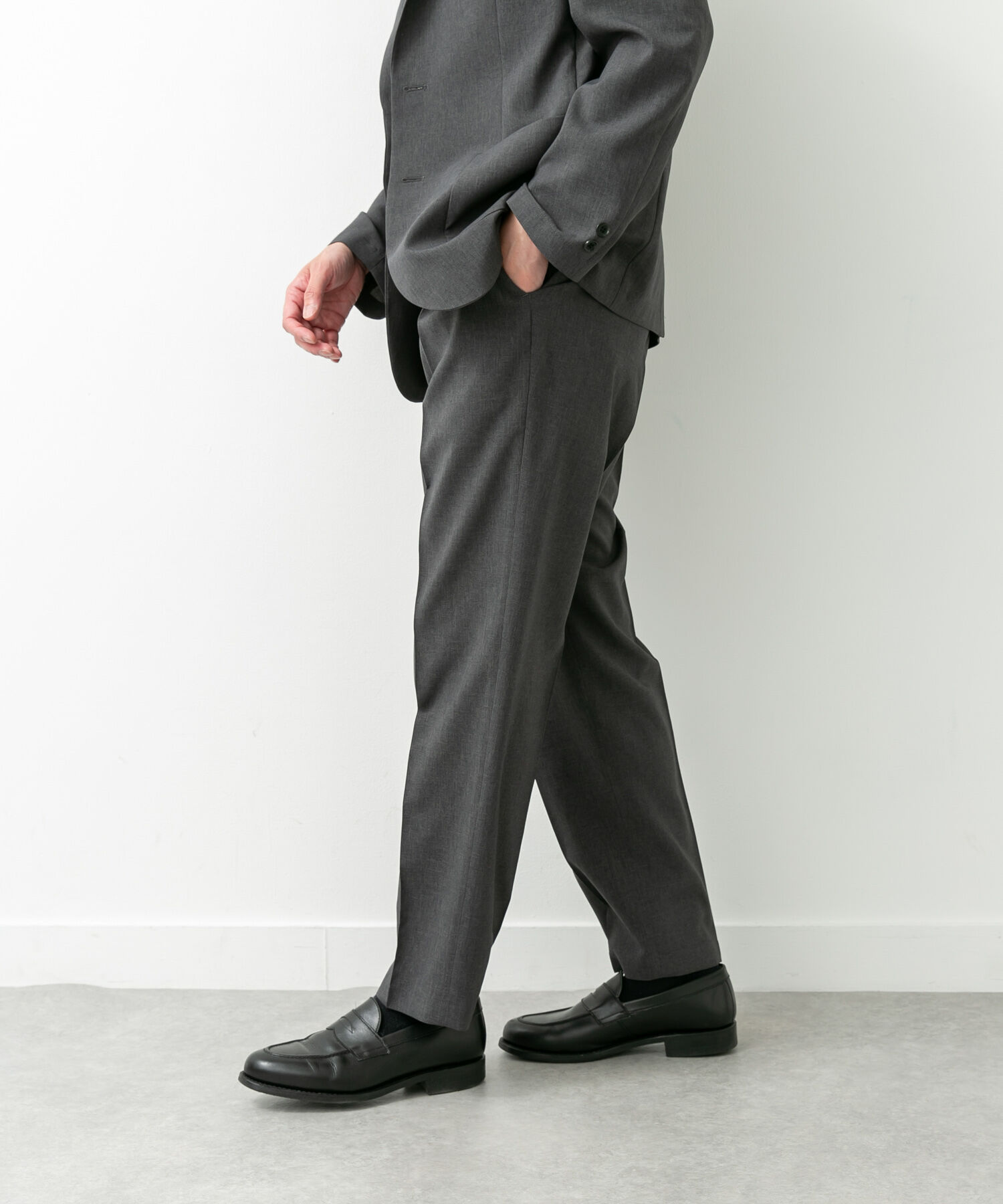 URBAN RESEARCH DOORS「LIFE STYLE TAILOR　リネンライクコンフォータブル1タックパンツ」|スラックス|