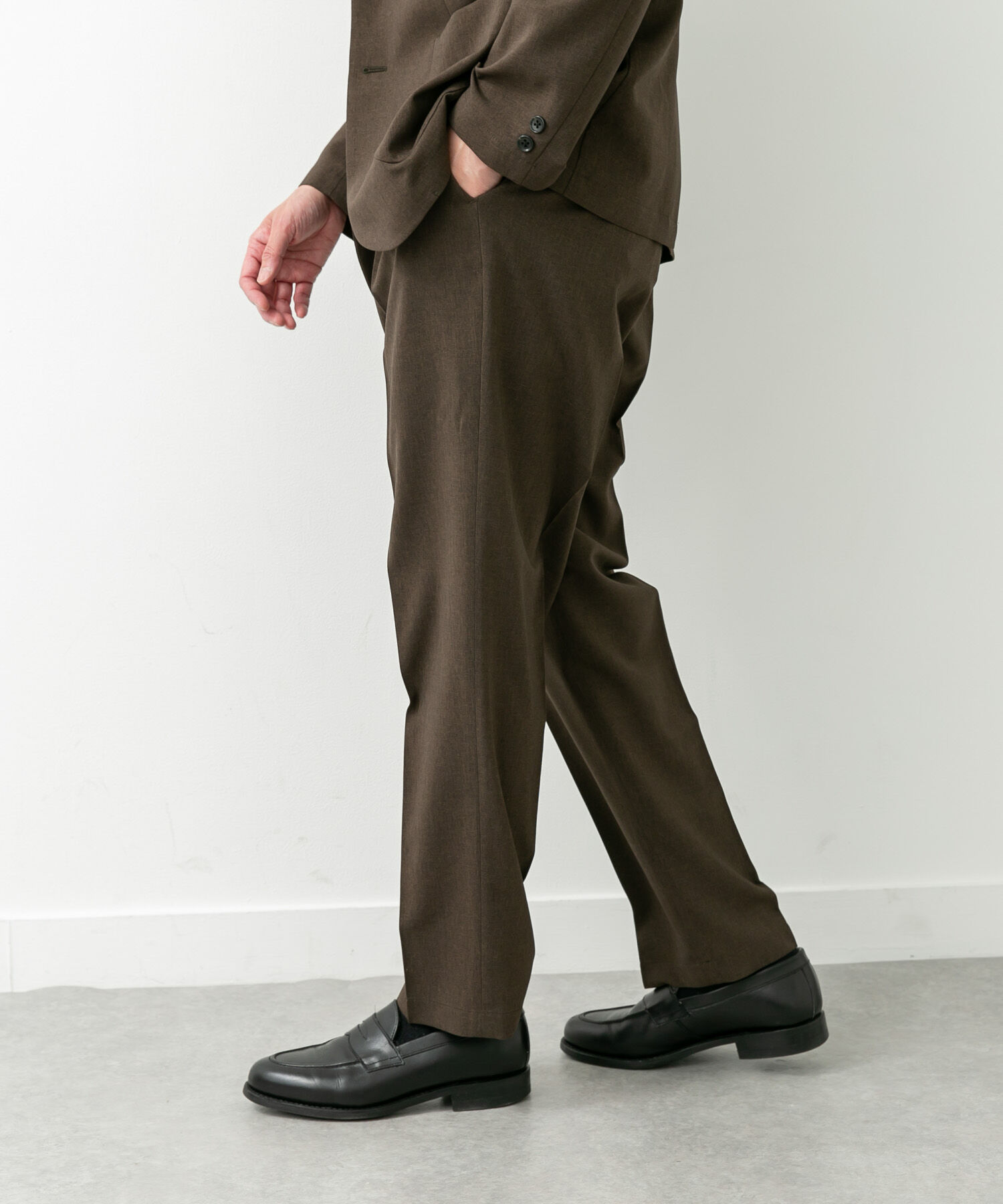 URBAN RESEARCH DOORS「LIFE STYLE TAILOR　リネンライクコンフォータブル1タックパンツ」|スラックス|