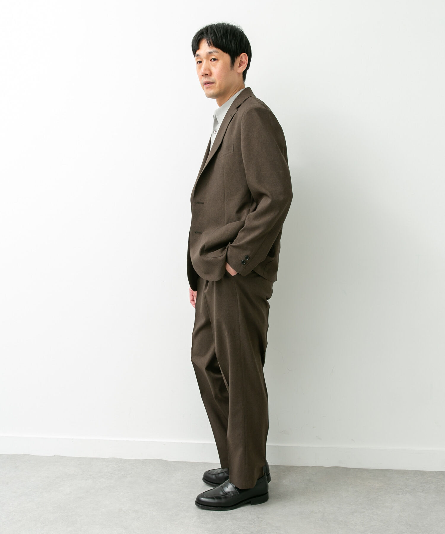 URBAN RESEARCH DOORS「LIFE STYLE TAILOR　リネンライクコンフォータブル1タックパンツ」|スラックス|