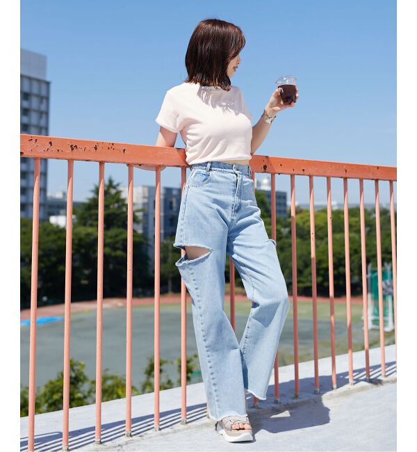 MAJESTICLEGON「ウエストリボンリンガーTee」|Tシャツ・カットソー|