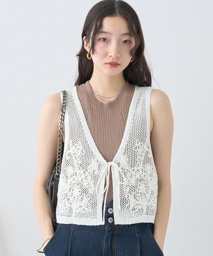 フラワー刺繍メッシュベスト（earth music&ecology）｜ルミネの