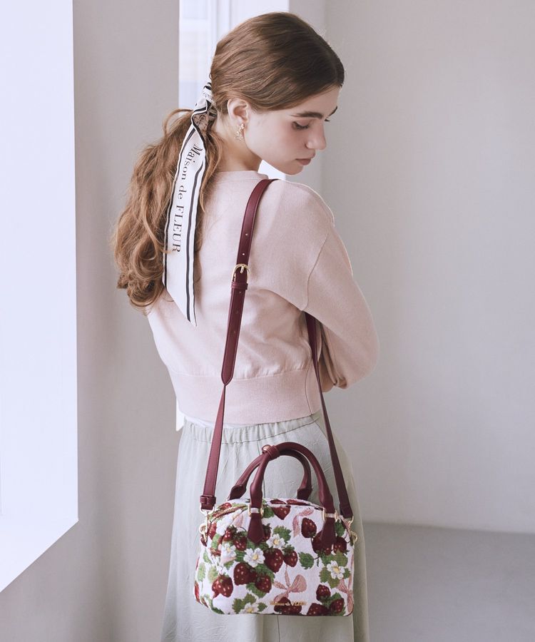Maison de FLEUR「いちごゴブラン2Wayボストンバッグ」|ハンドバッグ|