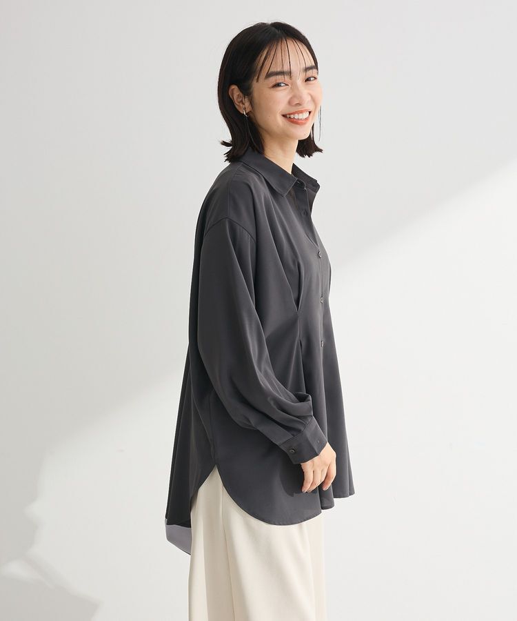 Green Parks「ウエストタックシャツチュニック」|シャツ・ブラウス|Charcoal Gray