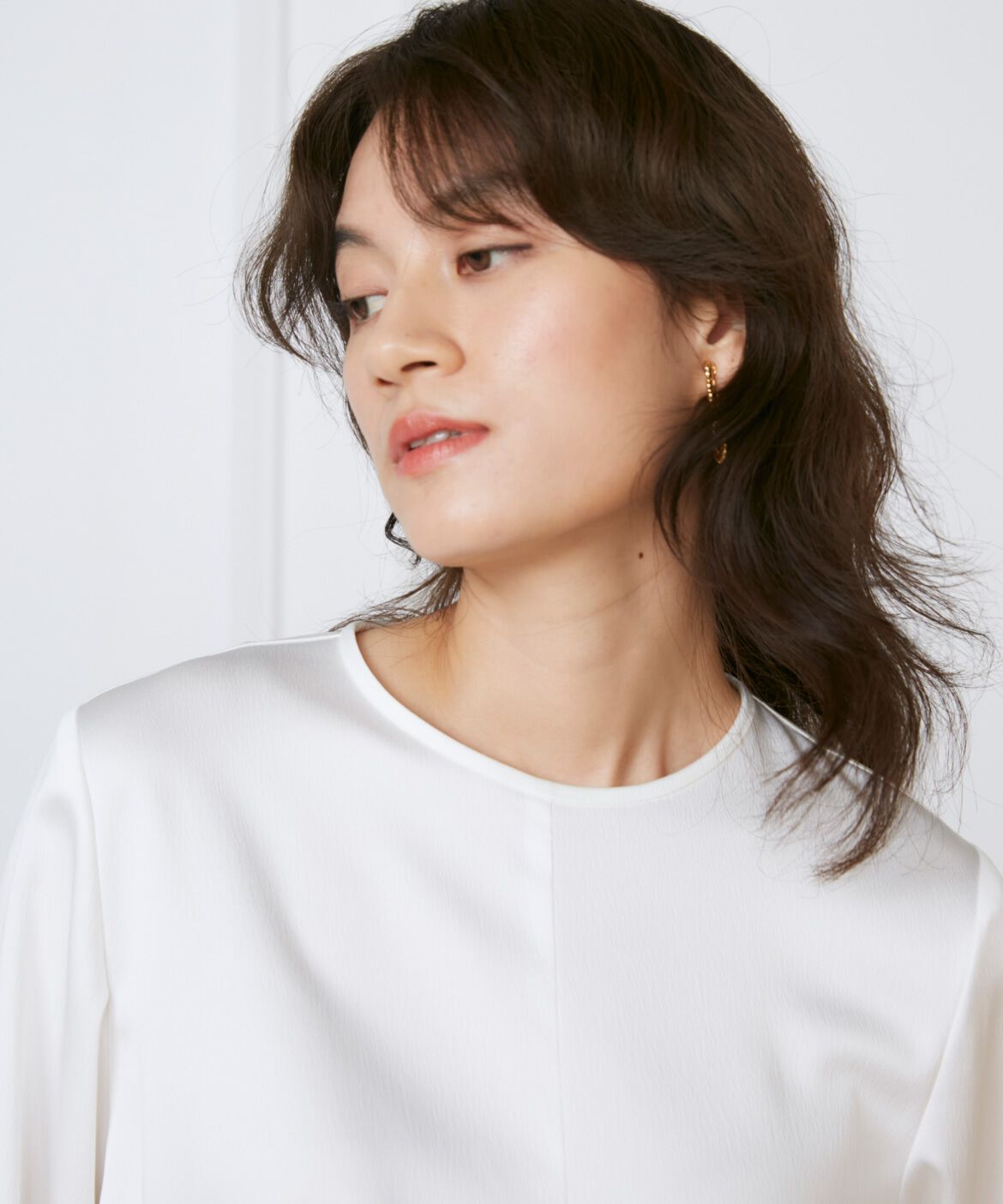 INED「《大きいサイズ》ウエストひねりブラウス《la veille by SUPERIOR CLOSET》」|シャツ・ブラウス|