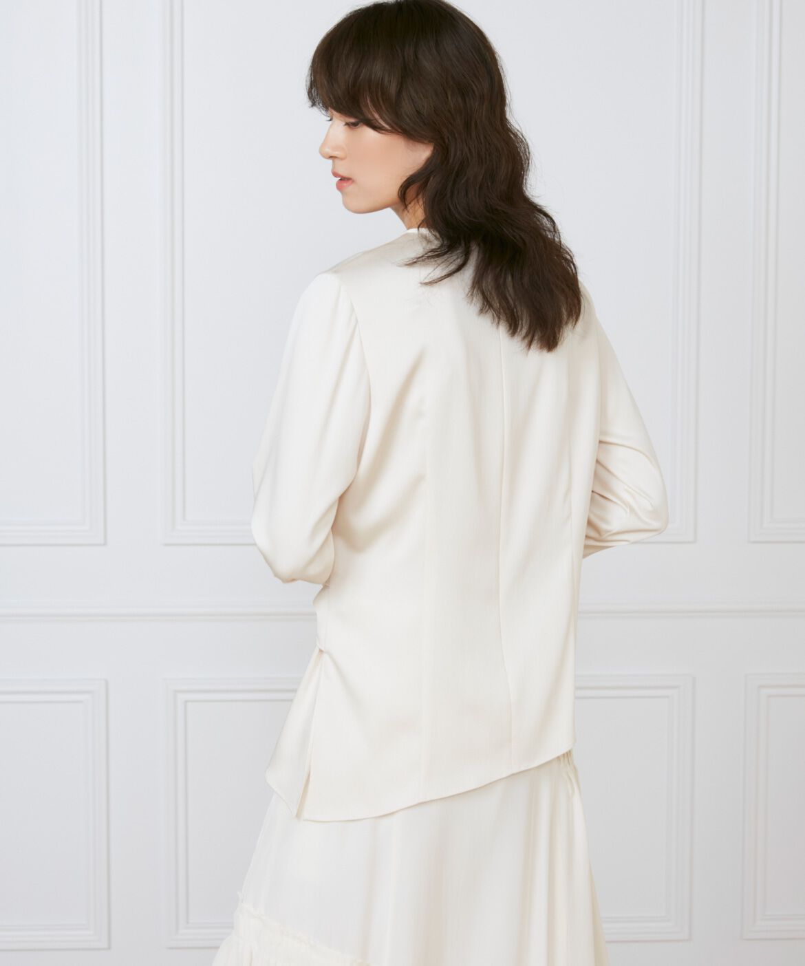 INED「《大きいサイズ》ウエストひねりブラウス《la veille by SUPERIOR CLOSET》」|シャツ・ブラウス|