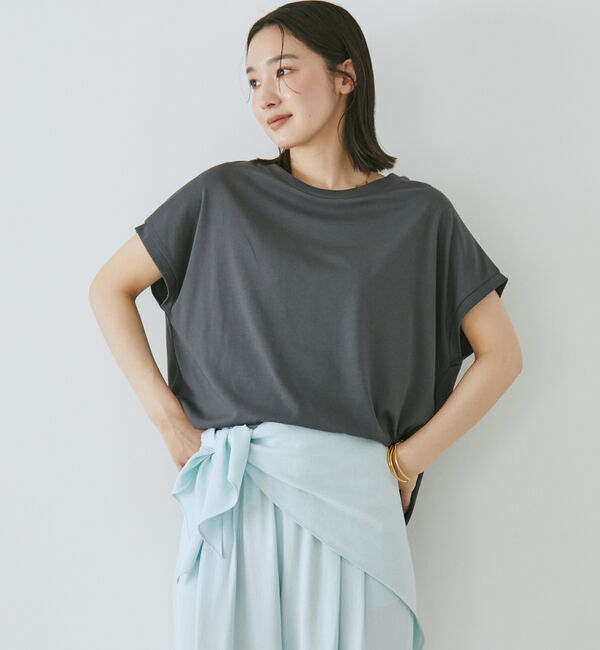 Doux archives「【吸水速乾】フレンチスリーブＴｅｅ」|タンクトップ|CHARCOAL GRAY