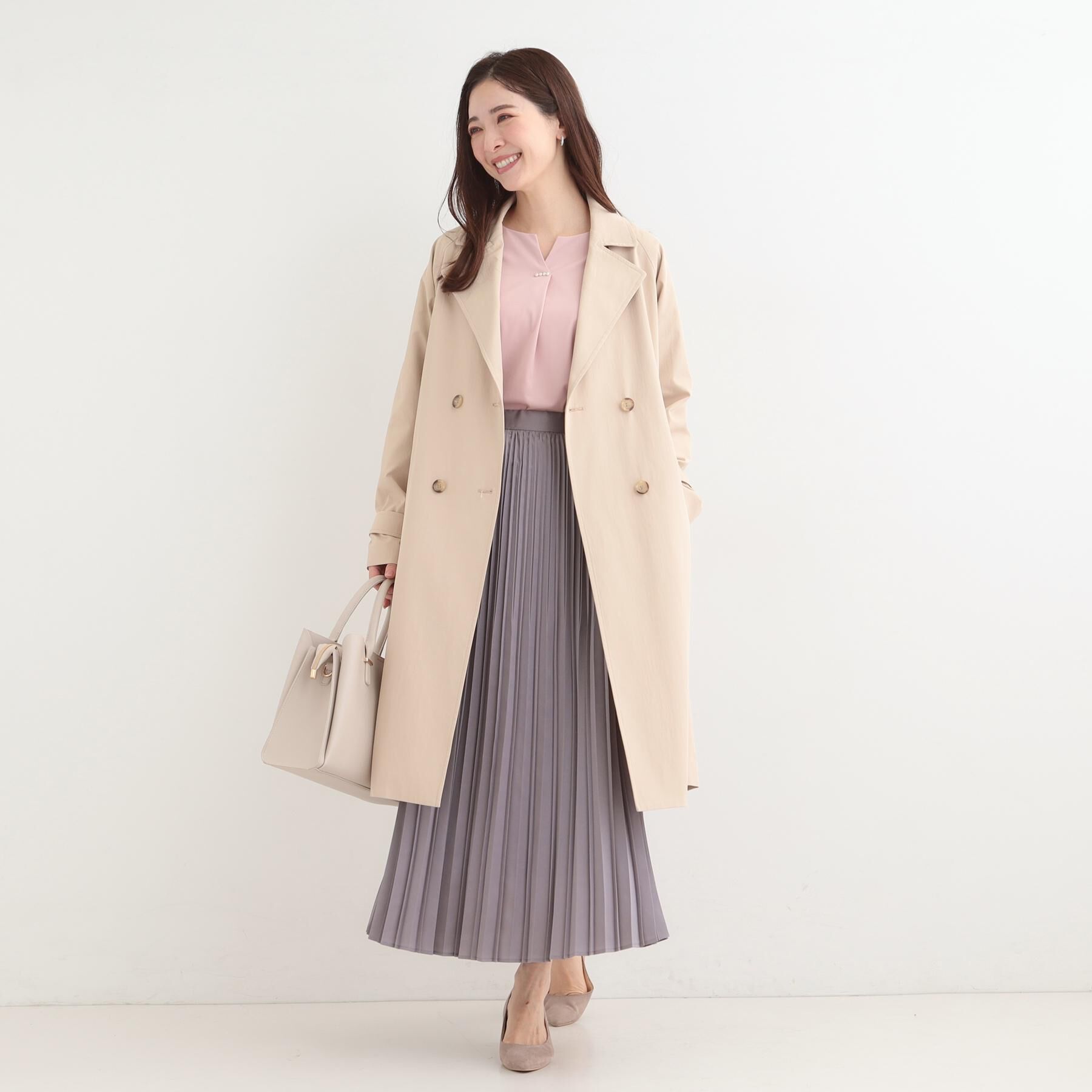 SHOO･LA･RUE「【S-LL/撥水】通勤やお出かけにも活躍 ロングトレンチコート」|トレンチコート|
