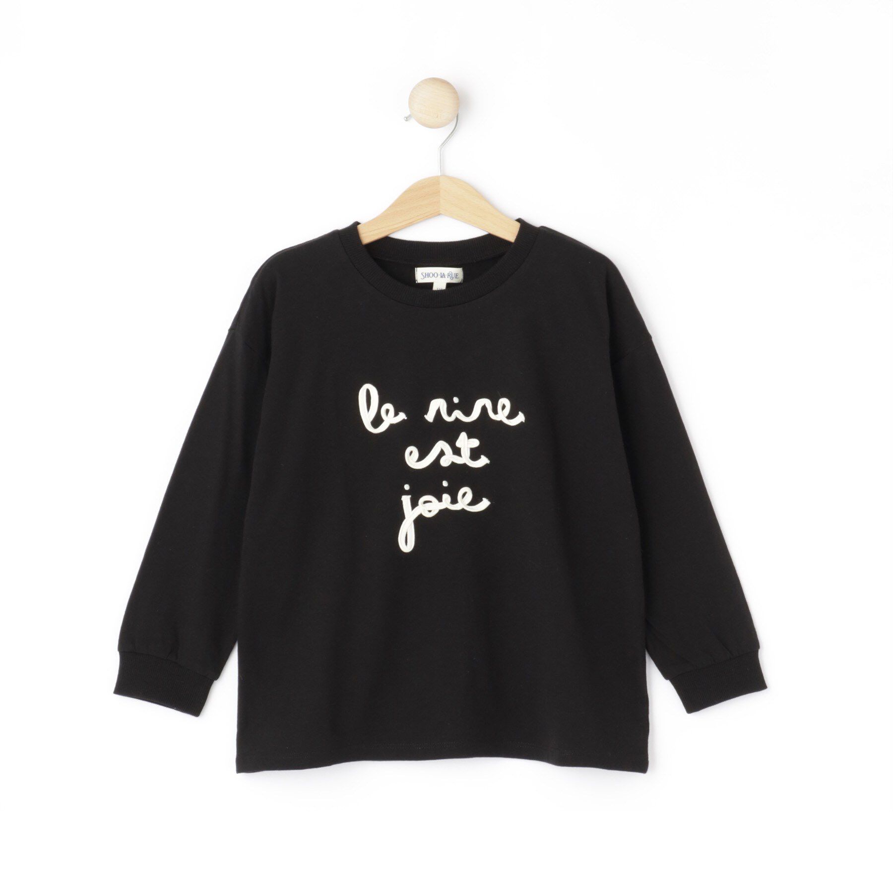 SHOO･LA･RUE「【100-150cm】コード刺繍がアクセント シンプルロンT」|Tシャツ・カットソー|