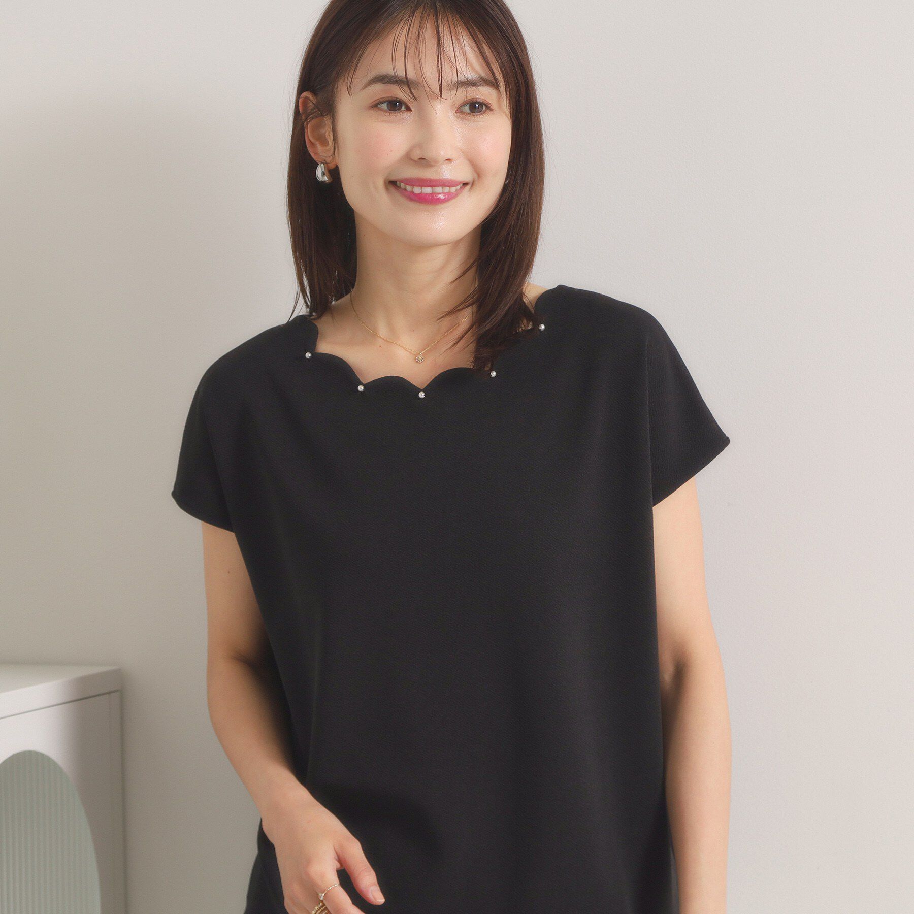 ITS&rsquo;DEMO「【手洗い可】スカラップトップス」|Tシャツ・カットソー|