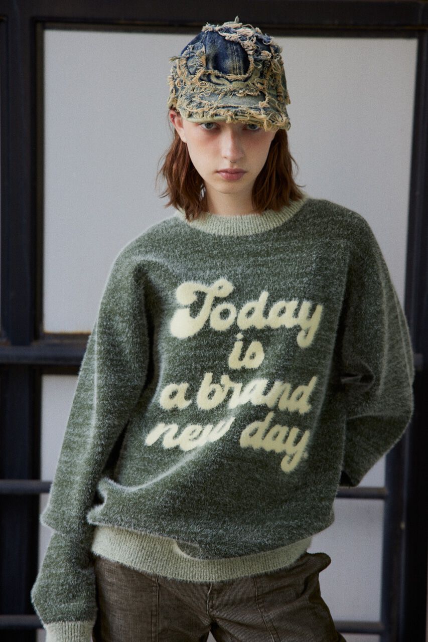 SLY「JQ LOGO MINKY LOOSE KNIT トップス」|ニット・セーター|