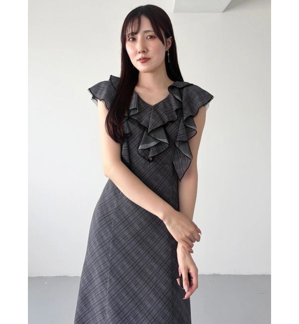 MERCURYDUO「プリントラッフルナローワンピース」|ワンピース|