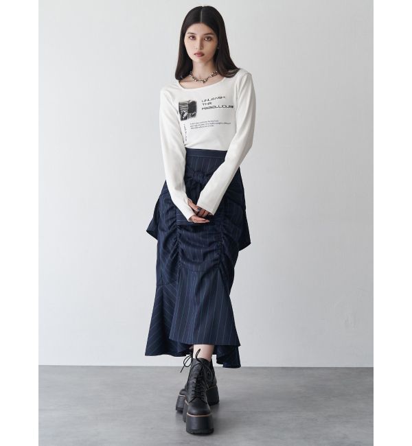 MURUA「クロップドメッセージトップス」|Tシャツ・カットソー|