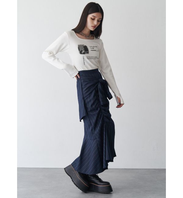 MURUA「クロップドメッセージトップス」|Tシャツ・カットソー|