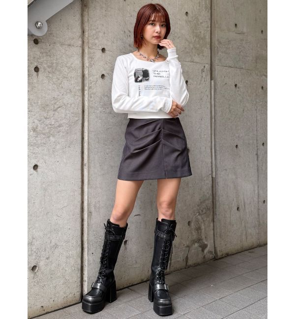 MURUA「クロップドメッセージトップス」|Tシャツ・カットソー|