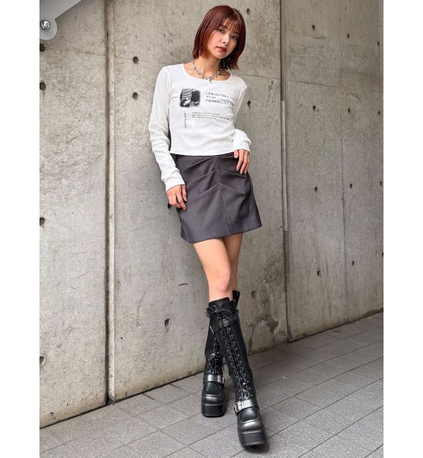 MURUA「クロップドメッセージトップス」|Tシャツ・カットソー|