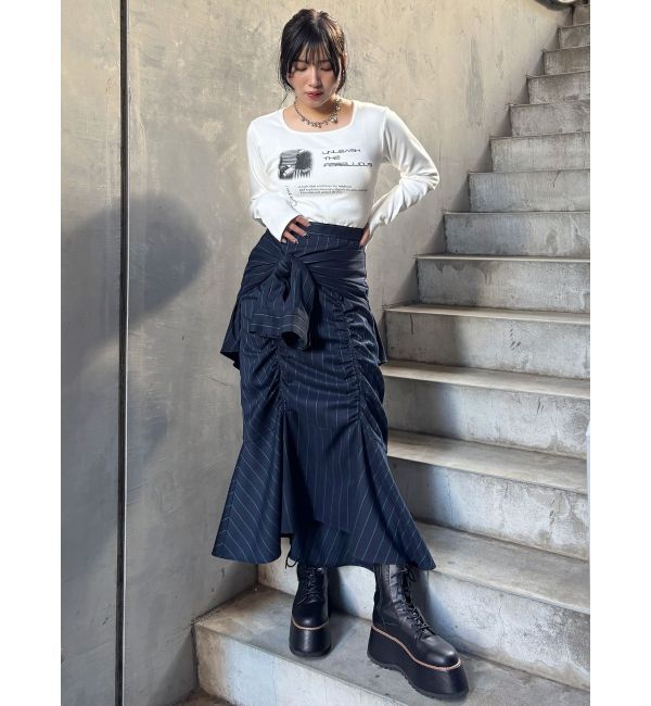 MURUA「クロップドメッセージトップス」|Tシャツ・カットソー|