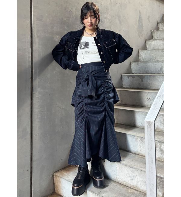 MURUA「クロップドメッセージトップス」|Tシャツ・カットソー|