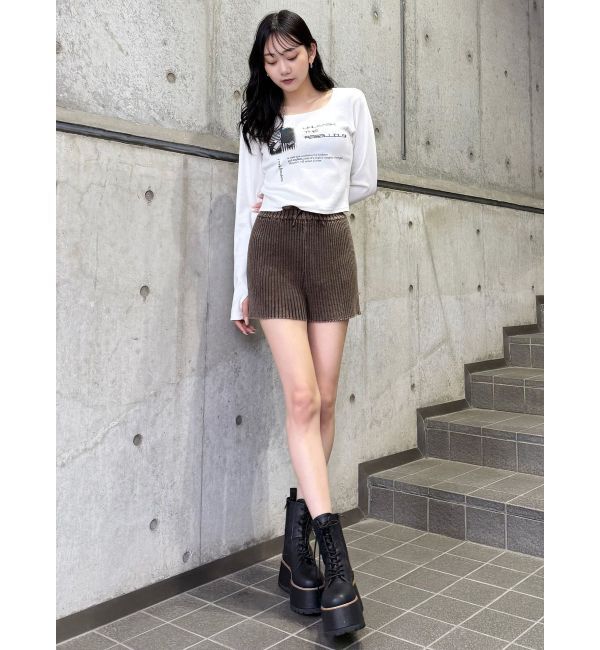 MURUA「クロップドメッセージトップス」|Tシャツ・カットソー|