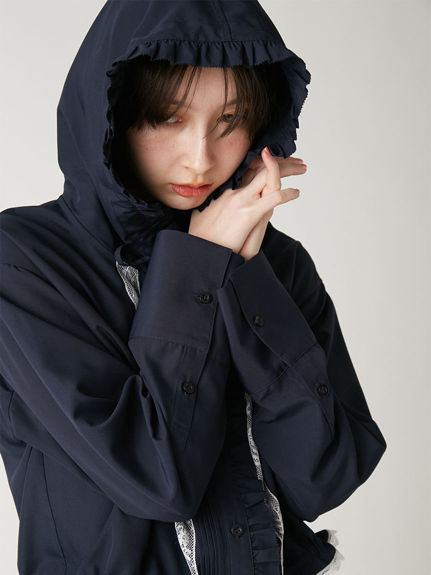 FURFUR「【LUMISHADE】UVカットフード付きフリルシャツ〈接触冷感〉」|シャツ・ブラウス|