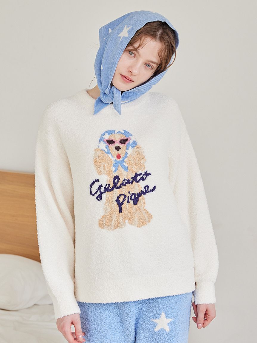gelato pique「スカーフDOG ジャガードプルオーバー」|ルームウェア|