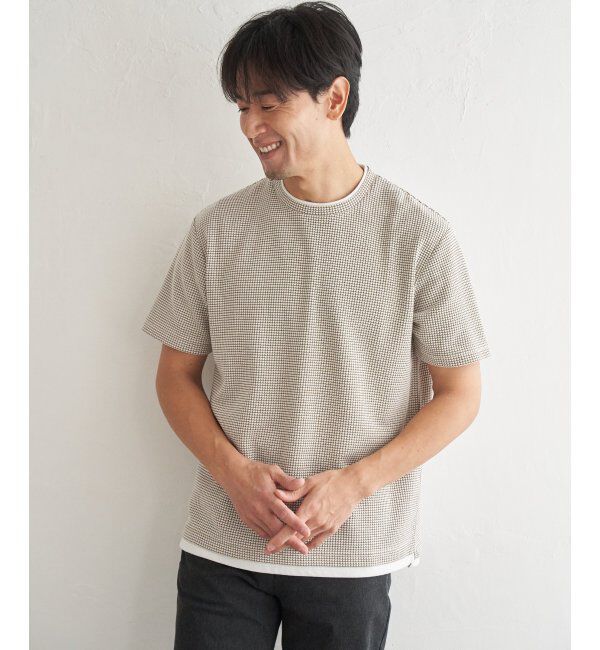 ikka「【雑誌MonoMax5月号掲載】冷感ドライワッフルフェイクT「小泉孝太郎さん着用モデル」」|Tシャツ・カットソー|