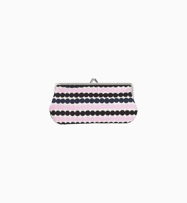 Marimekko「Rasymatto Silmalasi Kukkaro がま口ポーチ」|ポーチ|ホワイト&times;ピンク