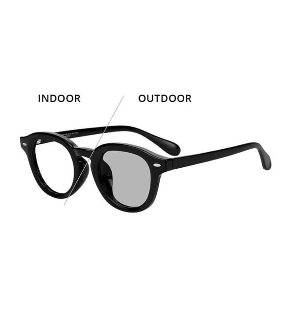  「【WEB限定】SUNCUTGlasses/UV100%CUT ウェリントン型 調光サングラス | 紫外線で色が変わる 紫外線対策」|サングラス|