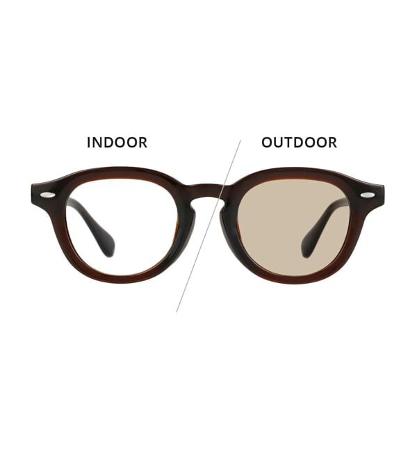  「【WEB限定】SUNCUTGlasses/UV100%CUT ウェリントン型 調光サングラス | 紫外線で色が変わる 紫外線対策」|サングラス|