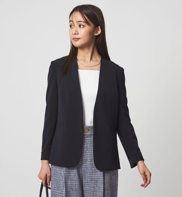 size SHORTあり］パウドレ ノーラペル ジャケット ウォッシャブル