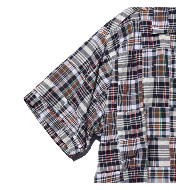 BEAMS PLUS「Cabana Boy-SHT Patchwork Madras Navy」|シャツ・ブラウス|