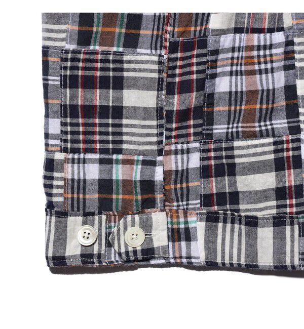 BEAMS PLUS「Cabana Boy-SHT Patchwork Madras Navy」|シャツ・ブラウス|